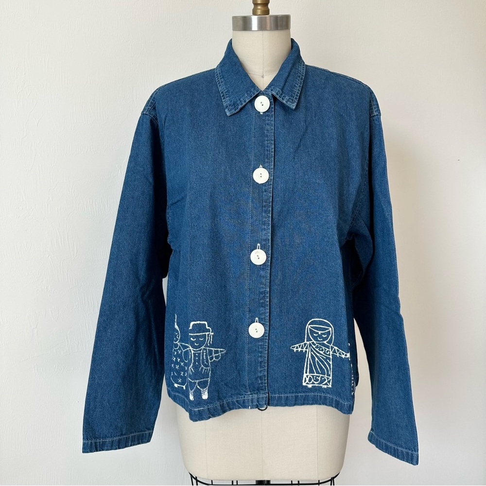 Vintage People of The World Denim Top
